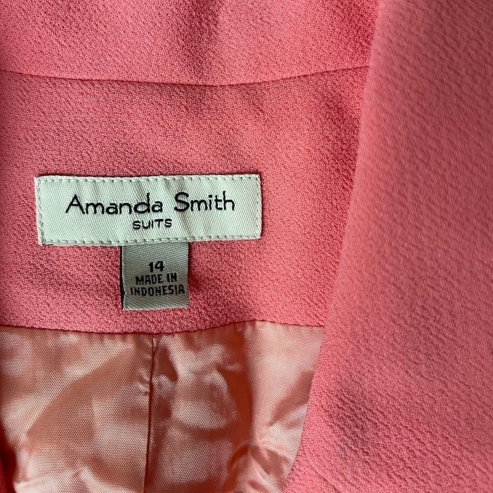 Vintage Amanda Smith pink belted jacket womens size 14 - Picture 3 of 3